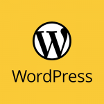 WordPress (logo - mono on yellow)